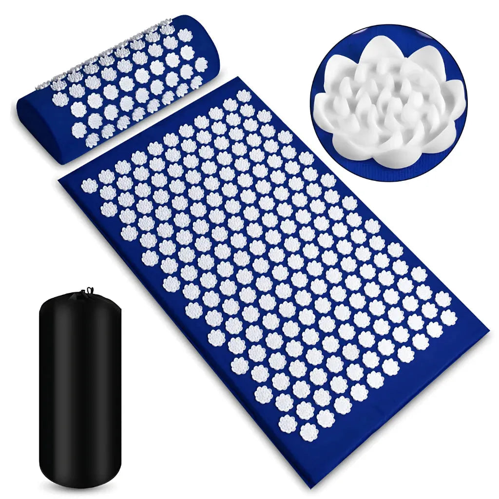 Accupressure Mat And Pillow Combo For Daily Wellness - Blue