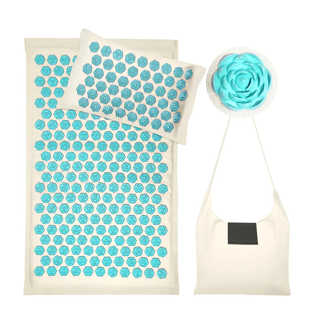 Acupressure Mat And Pillow Set For Full-Body Relief - Blue