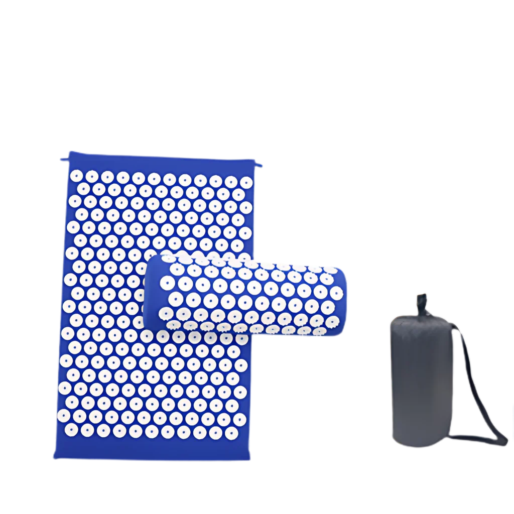 Acupressure Yoga Mat Set For Stress Relief And Recovery - Blue 3piece suit