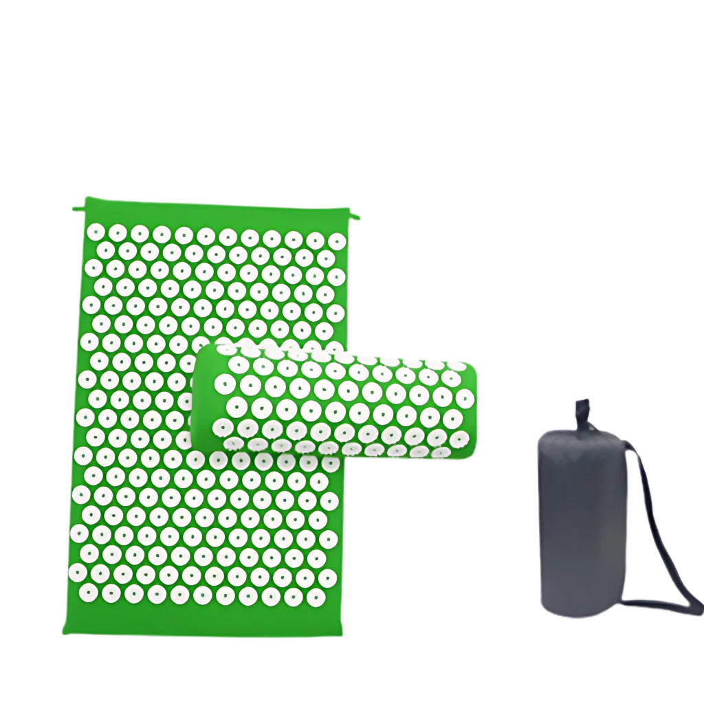 Acupressure Yoga Mat Set For Stress Relief And Recovery - Green 3piece suit