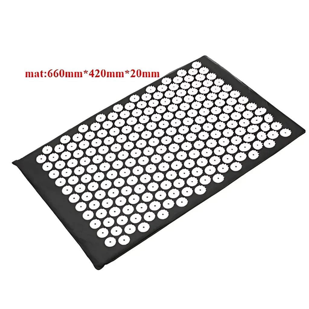 Acupressure Yoga Mat Set For Stress Relief And Recovery - Single Mat Black