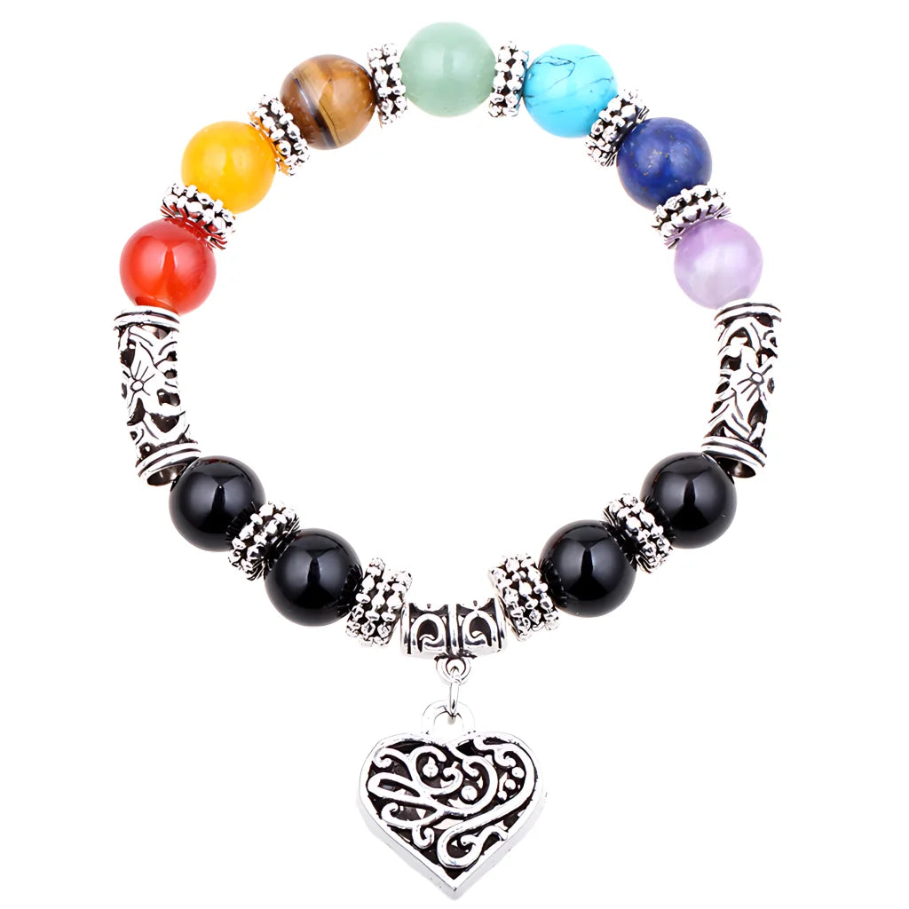 Adjustable Beaded Chakra Bracelets For Daily Balance - Silver