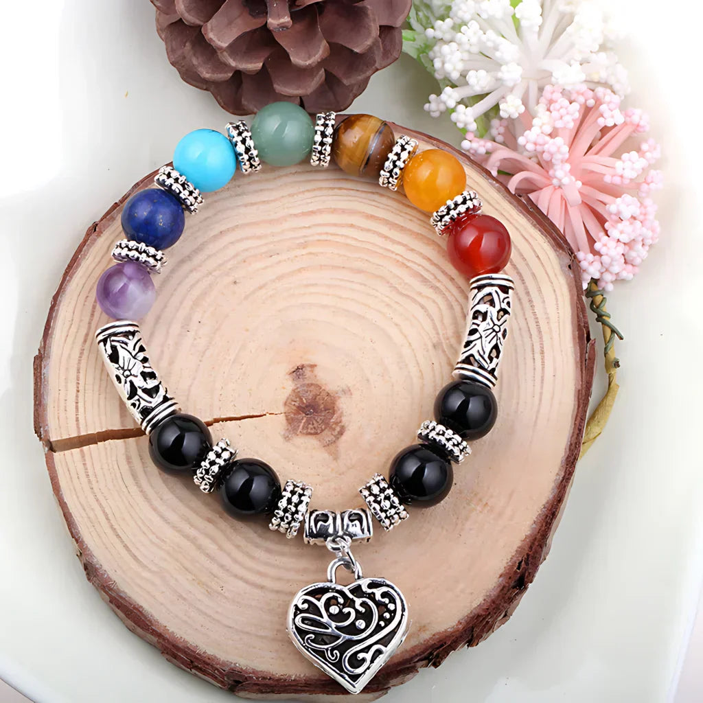 Adjustable Beaded Chakra Bracelets For Daily Balance - Silver