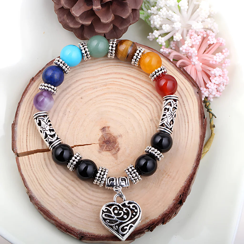 Adjustable Beaded Chakra Bracelets For Daily Balance - Silver