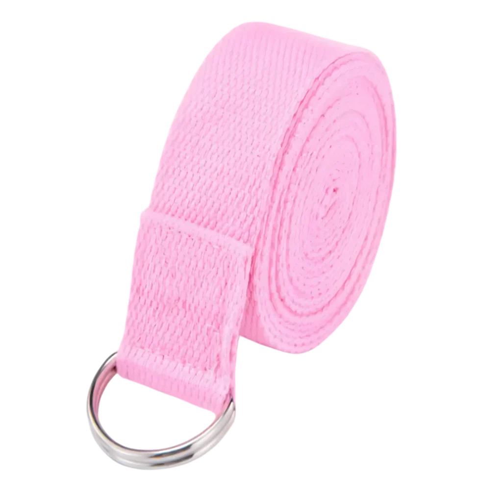 Adjustable Cotton Stretch Out Strap For Flexibility - Pink