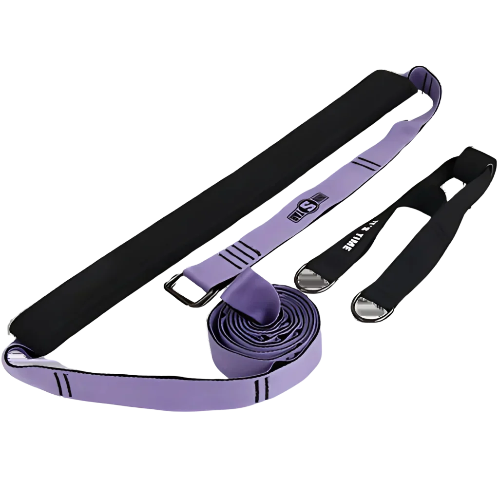 Adjustable Nylon Strap Stretcher For Core & Flexibility - Purple black