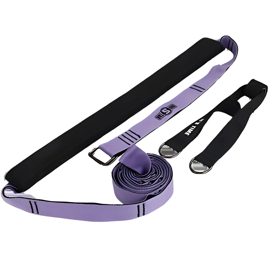 Adjustable Nylon Strap Stretcher For Core & Flexibility - Purple black
