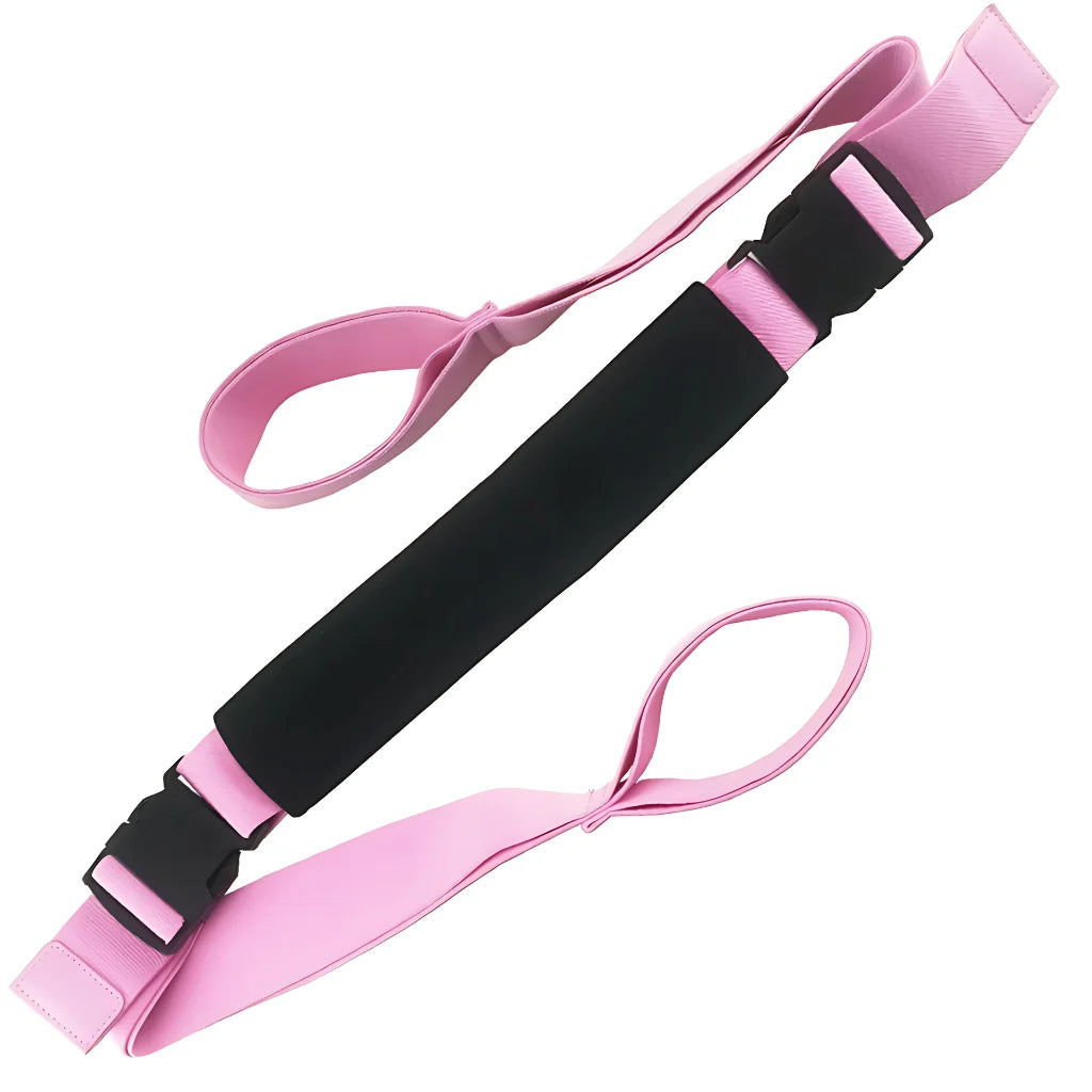 Adjustable Yoga Stretch Strap For Flexibility Training - Pink