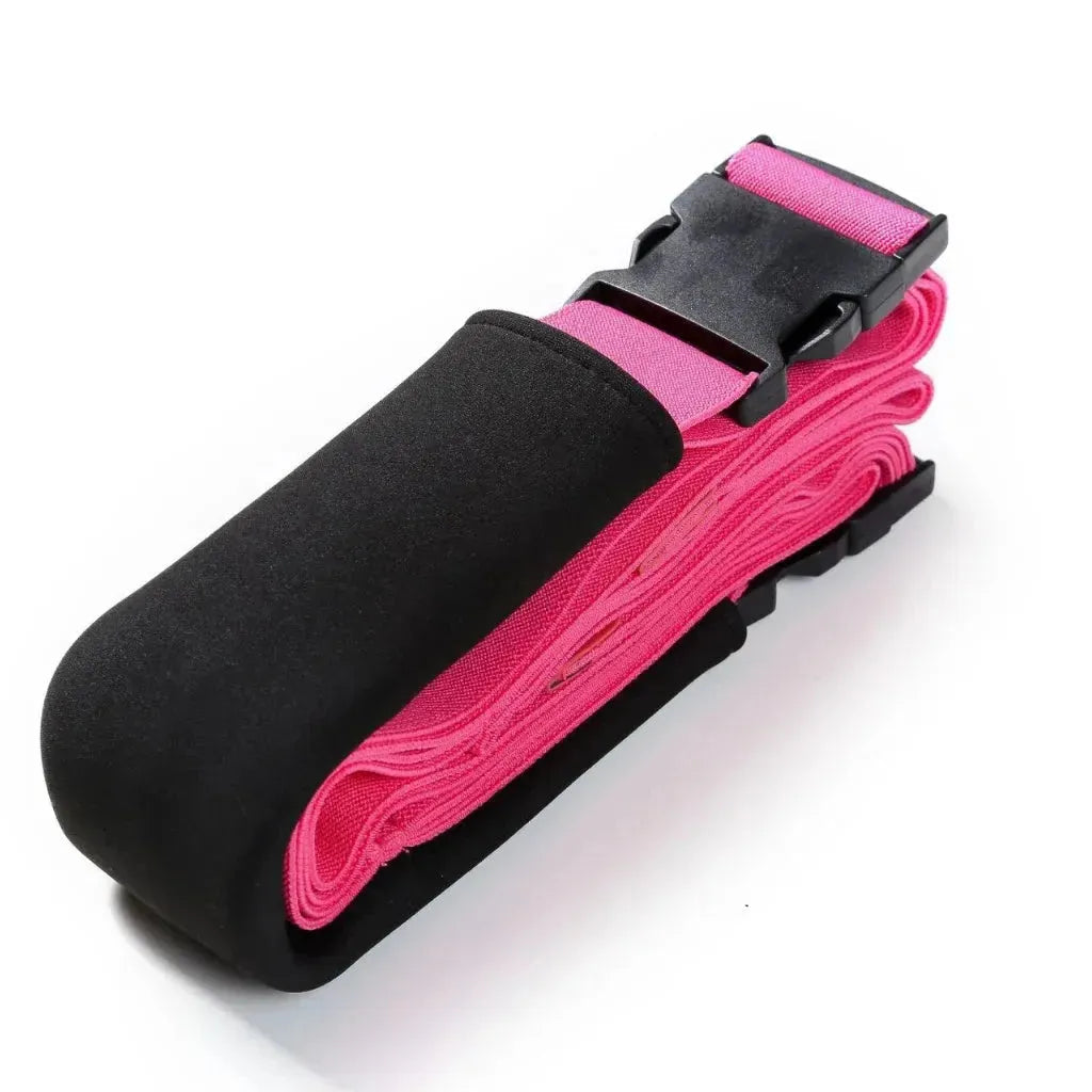 Adjustable Yoga Stretch Strap For Flexibility Training - Rose Red