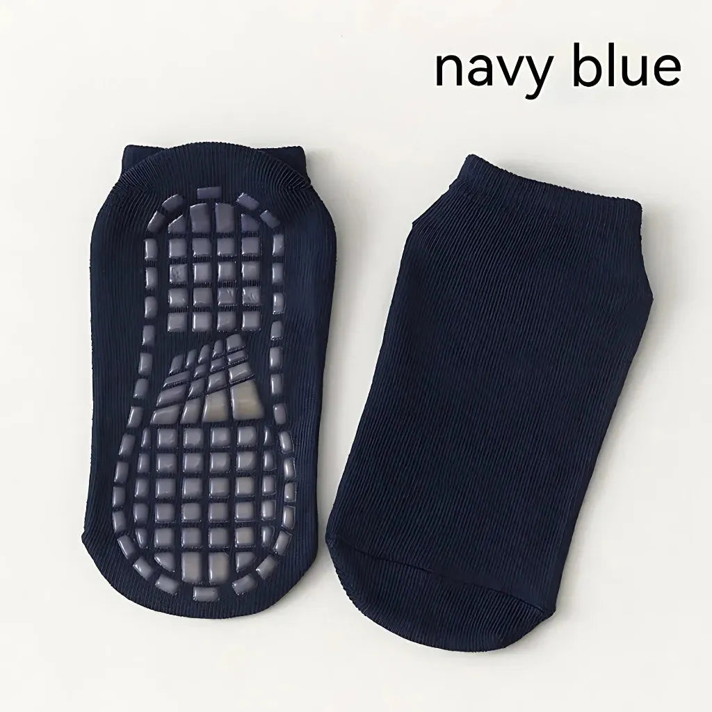 All Season Sports Socks With Grips For Every Age - Navy Blue / 1-5 Years