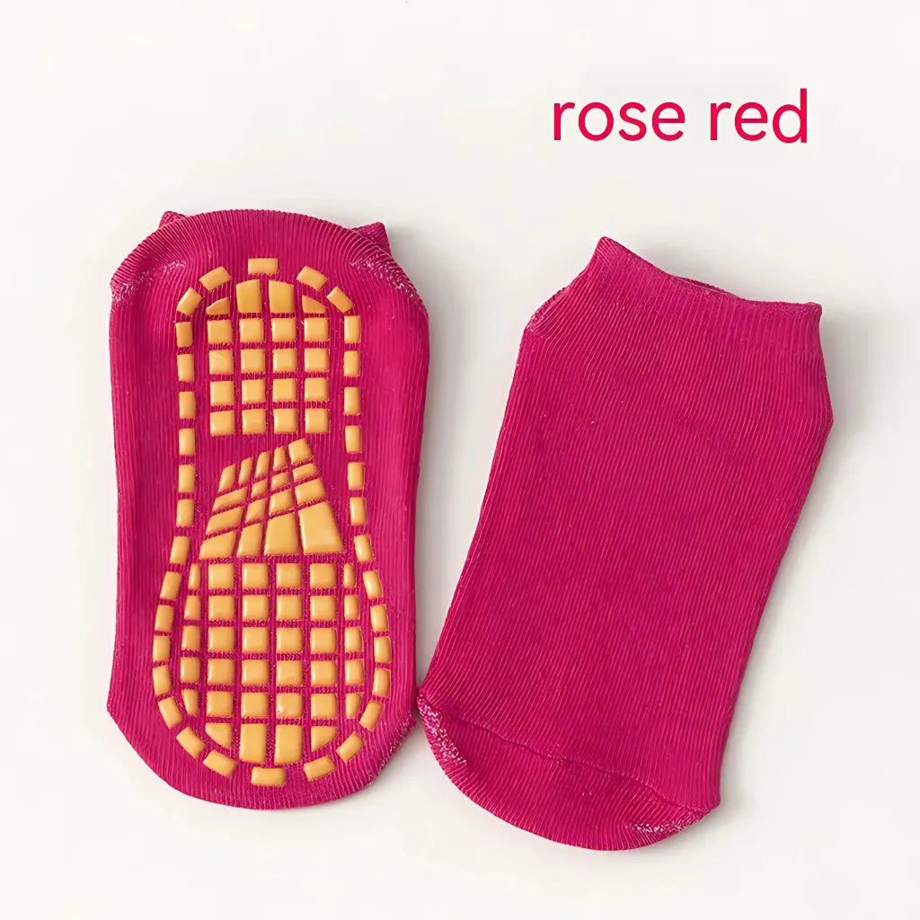 All Season Sports Socks With Grips For Every Age - Rose Red / 1-5 Years