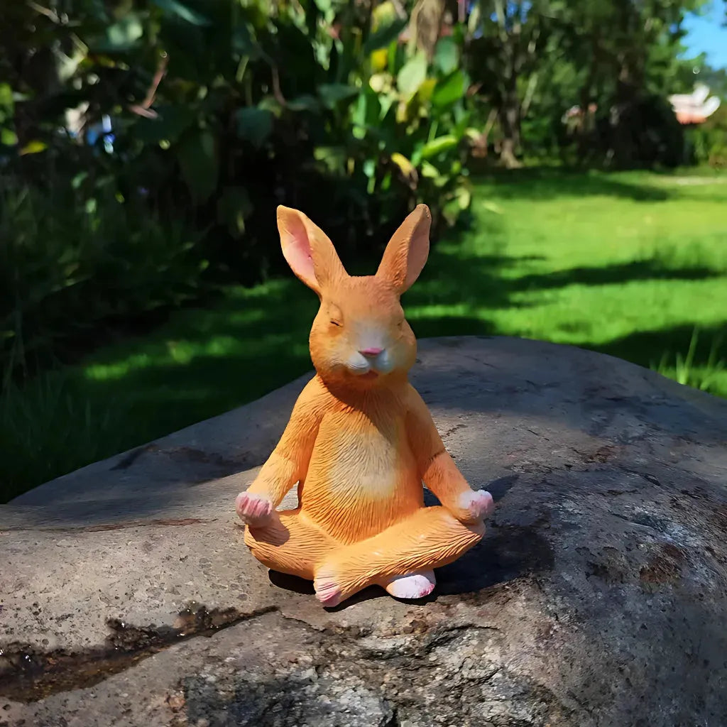 Animal-Inspired Yoga Statues For Garden Decor - Bunny