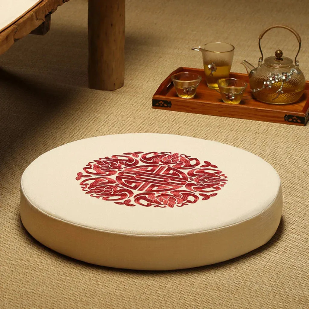 Artisan Floor Pouf Cushion For Calm & Comfort - Hemp color A / 40x10cm