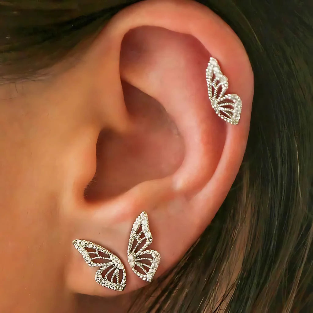 Asymmetrical Butterfly Small Boho Earrings
