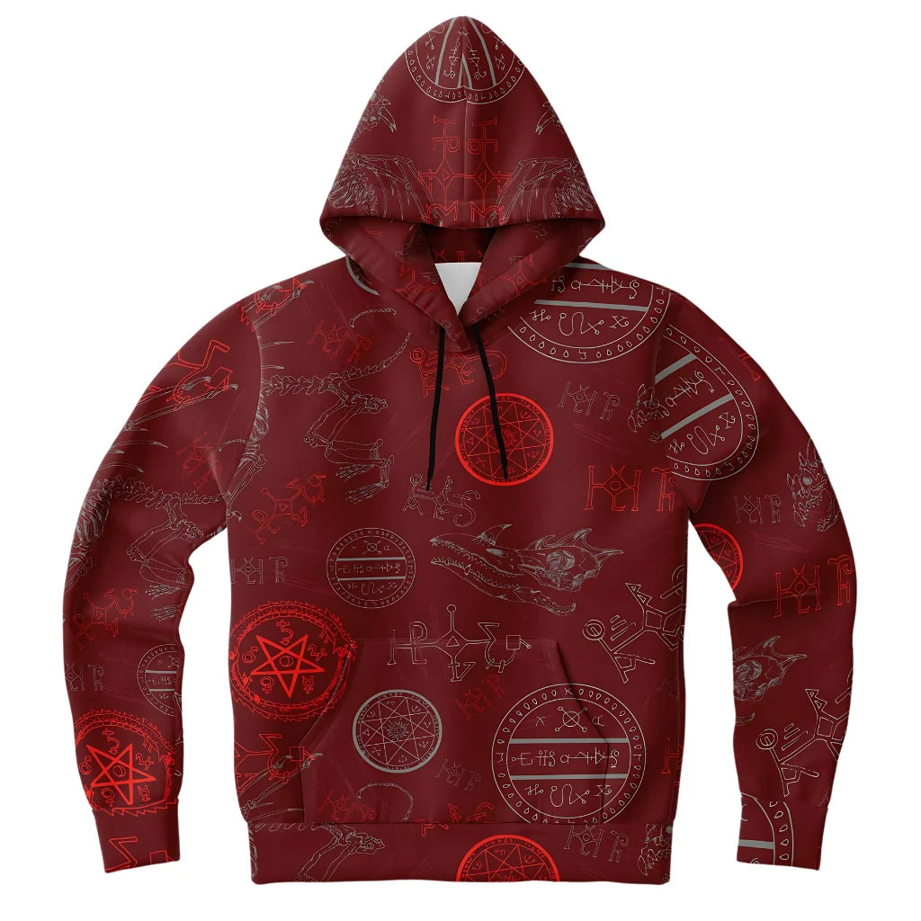 Athletic Hooded Sweatshirts With Mystic Dragon Print