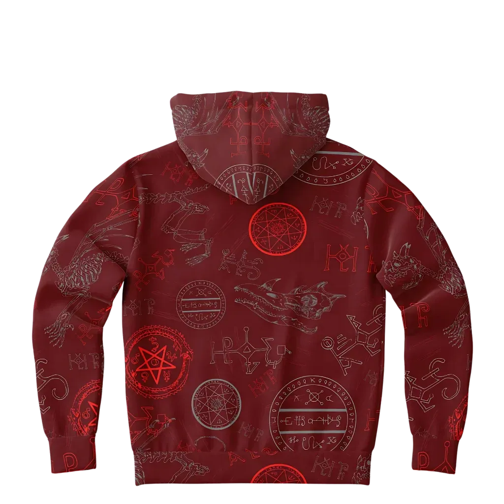 Athletic Hooded Sweatshirts With Mystic Dragon Print