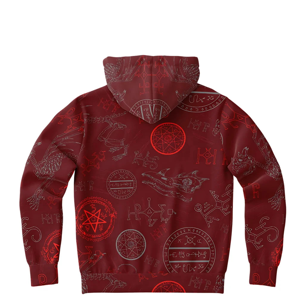 Athletic Hooded Sweatshirts With Mystic Dragon Print