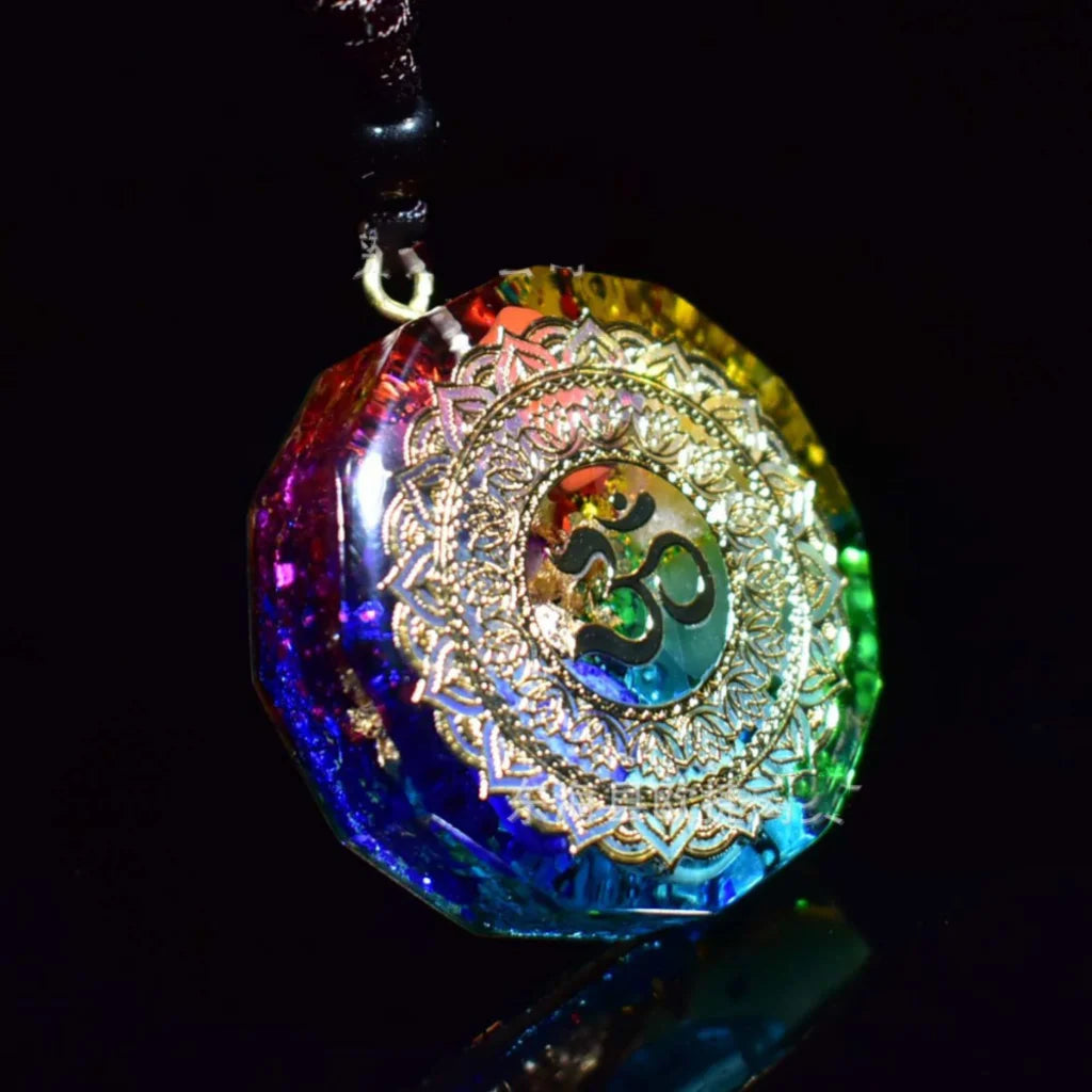 Aum Necklace With Natural Crystal Star Pendant