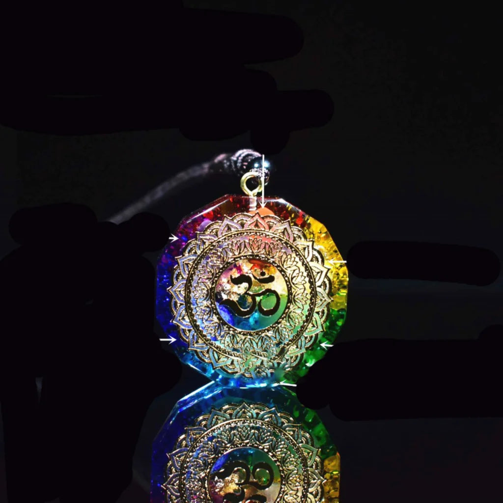 Aum Necklace With Natural Crystal Star Pendant