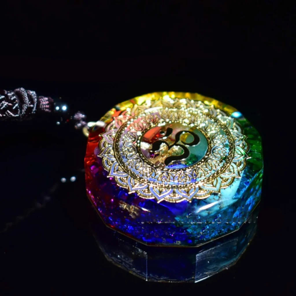 Aum Necklace With Natural Crystal Star Pendant