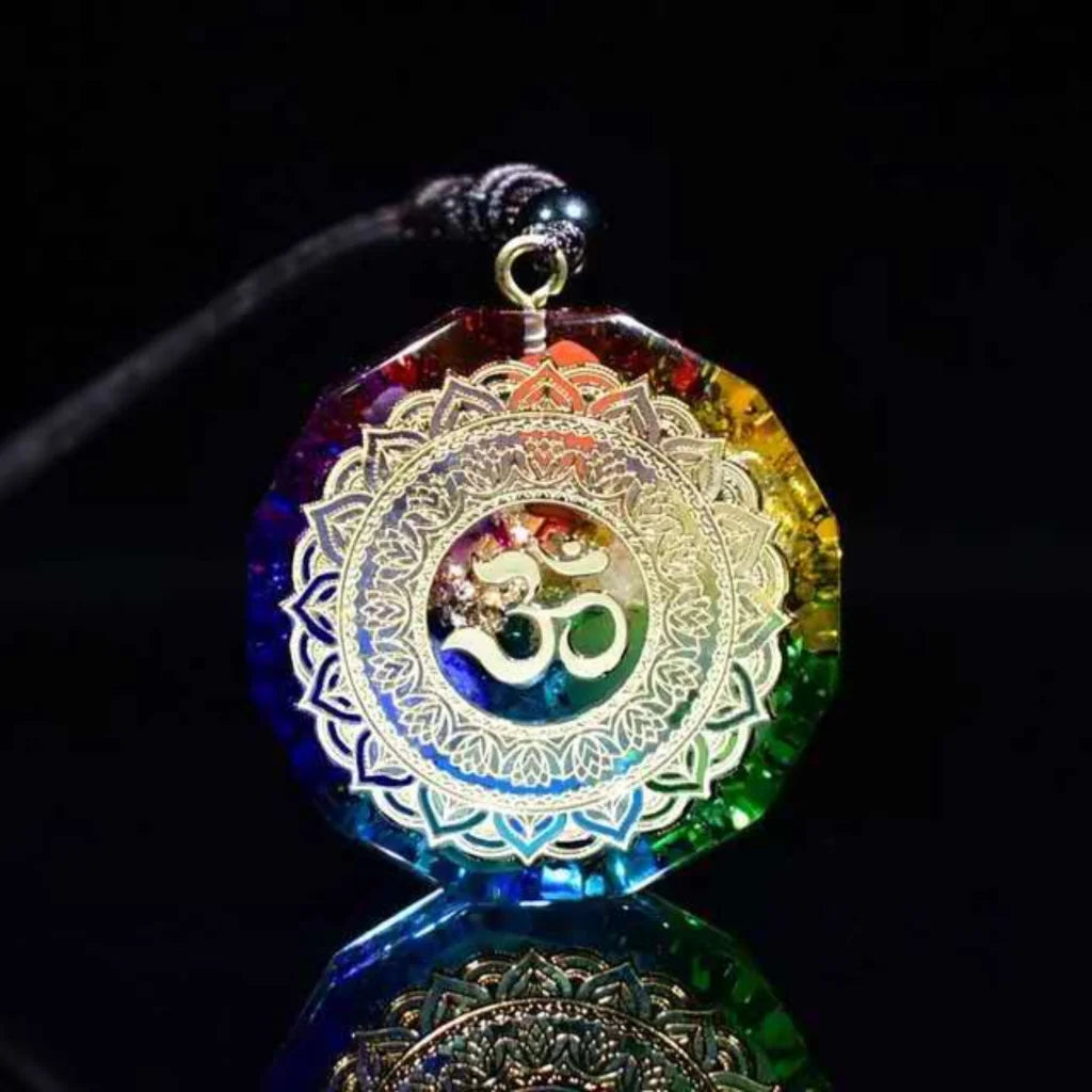 Aum Necklace With Natural Crystal Star Pendant - Style