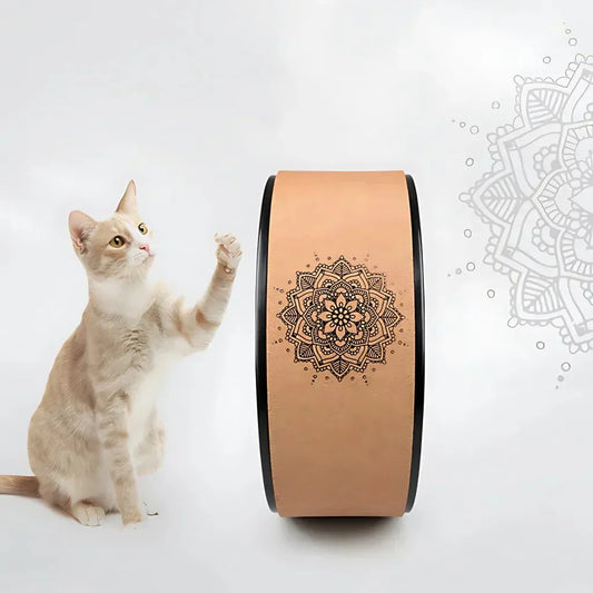 Back Pain Roller Wheel With Cork & Mandala Design