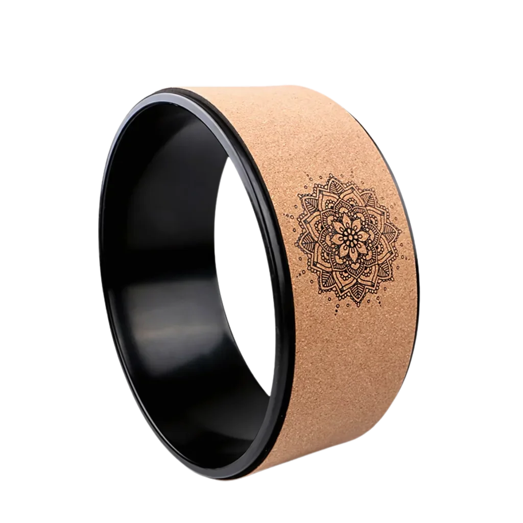 Back Pain Roller Wheel With Cork & Mandala Design - Only Yoga Wheel