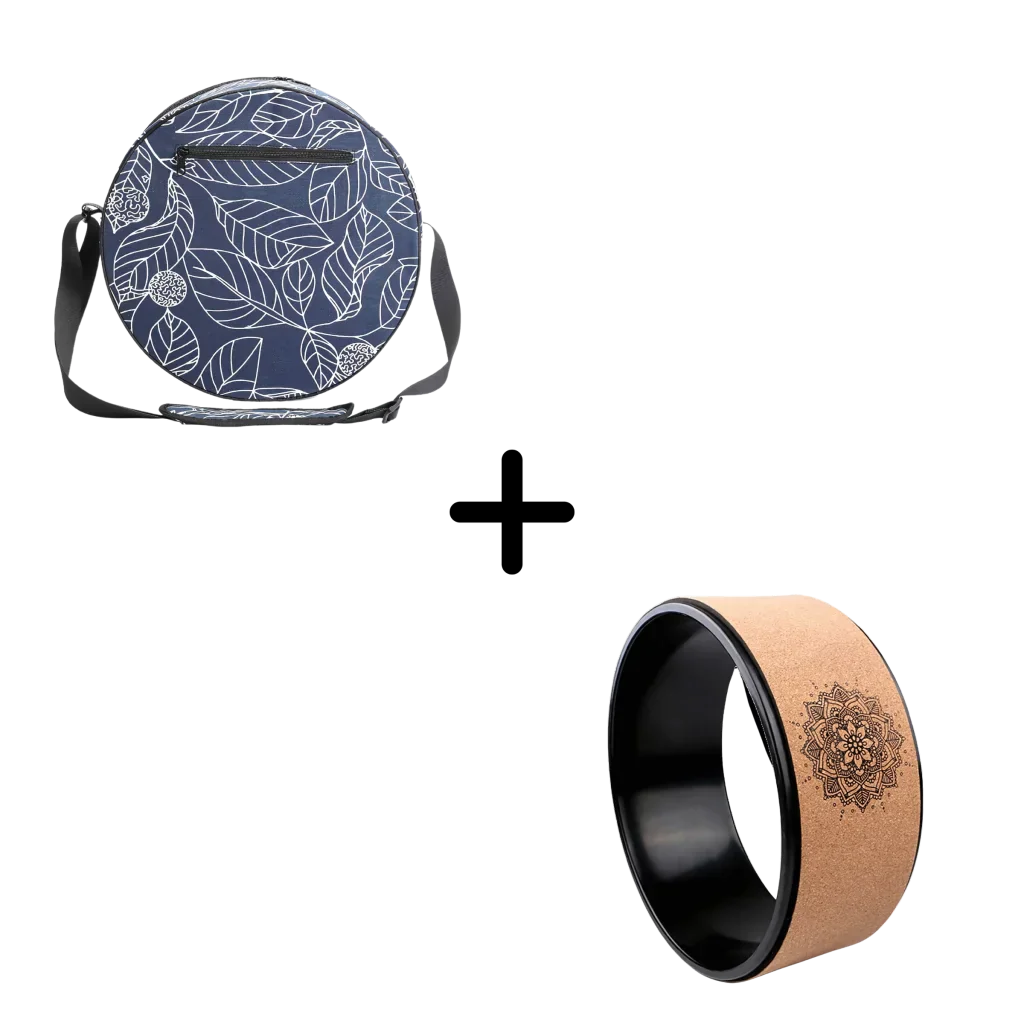 Back Pain Roller Wheel With Cork & Mandala Design - Yoga Wheel with 33CM bag