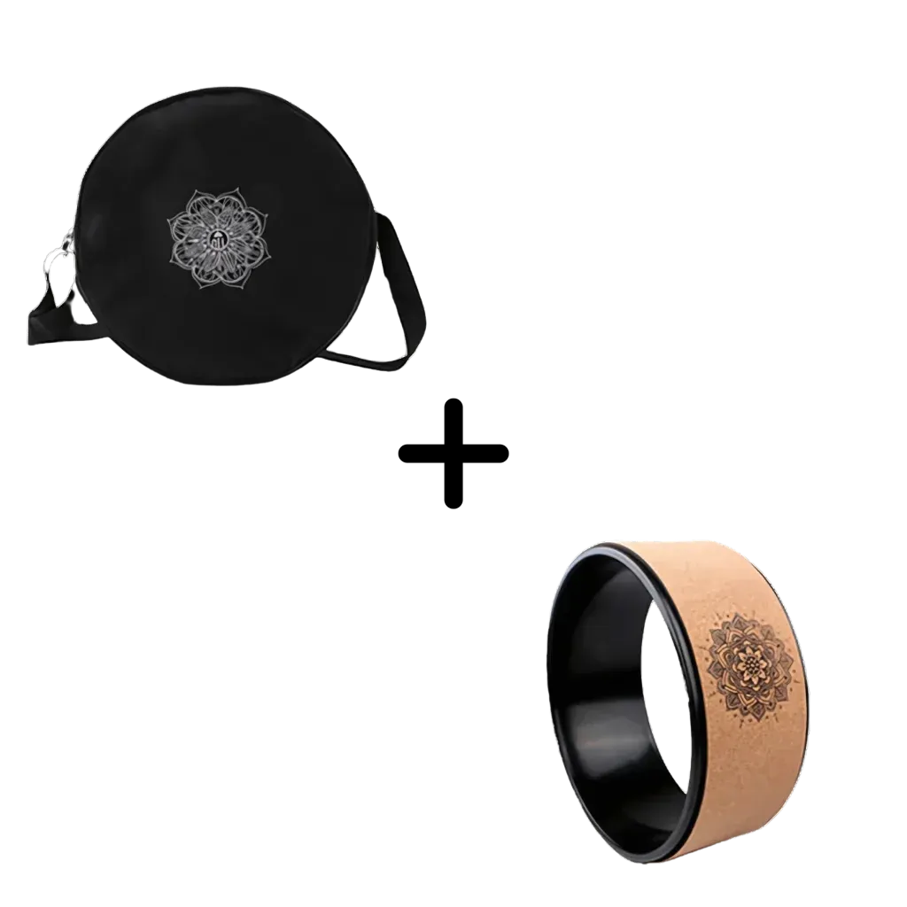 Back Pain Roller Wheel With Cork & Mandala Design - Yoga Wheel with 36CM bag