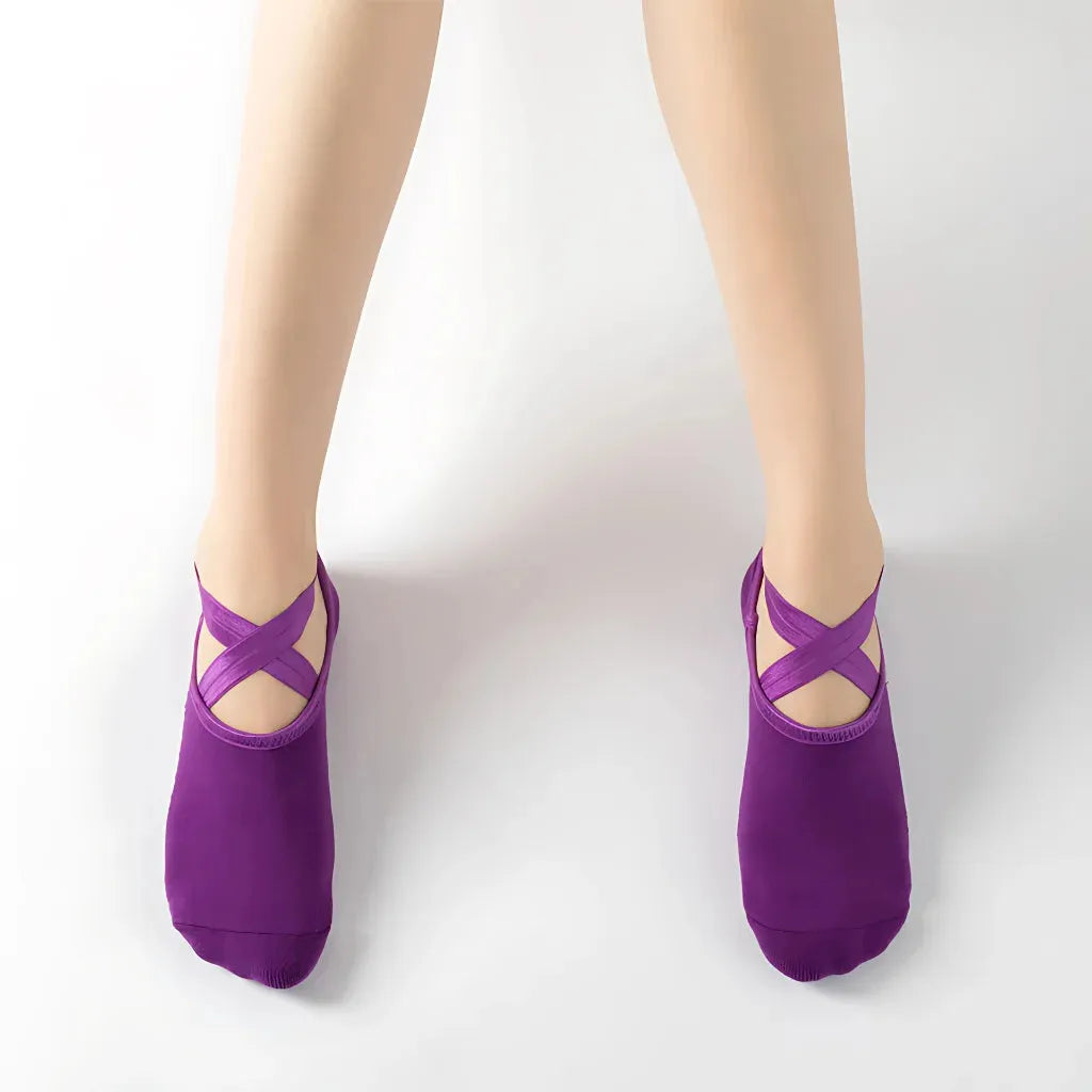 Barre Workout Socks With Non Slip Towel Cushion Base