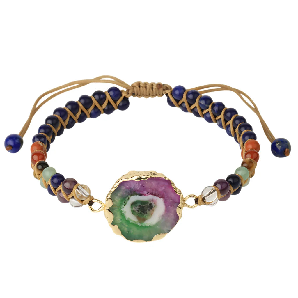 Bead Bracelets With String For Everyday Balance - Lapis G424
