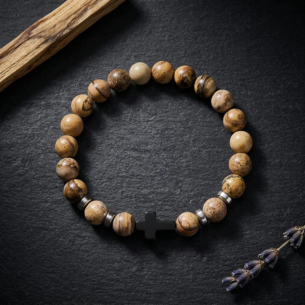 Beaded Cross Bracelet For Everyday Balance