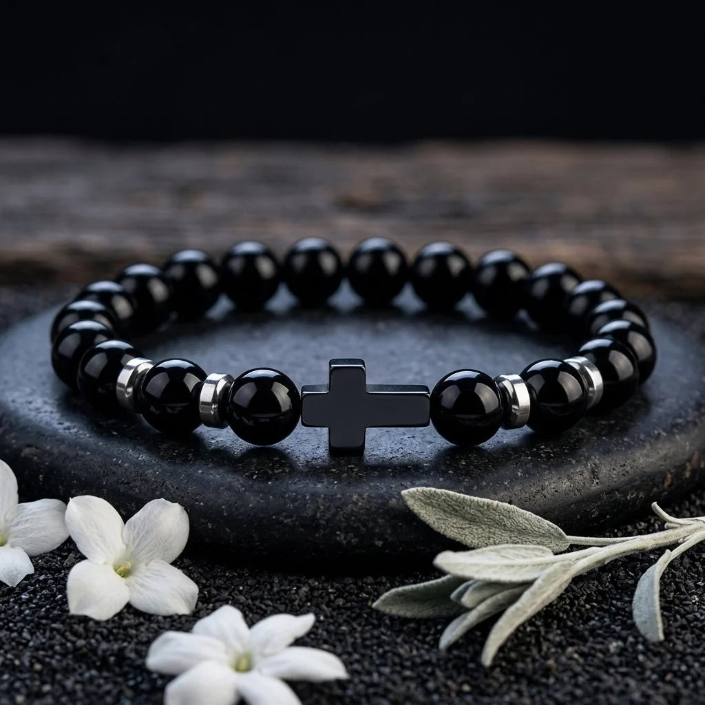 Beaded Cross Bracelet For Everyday Balance