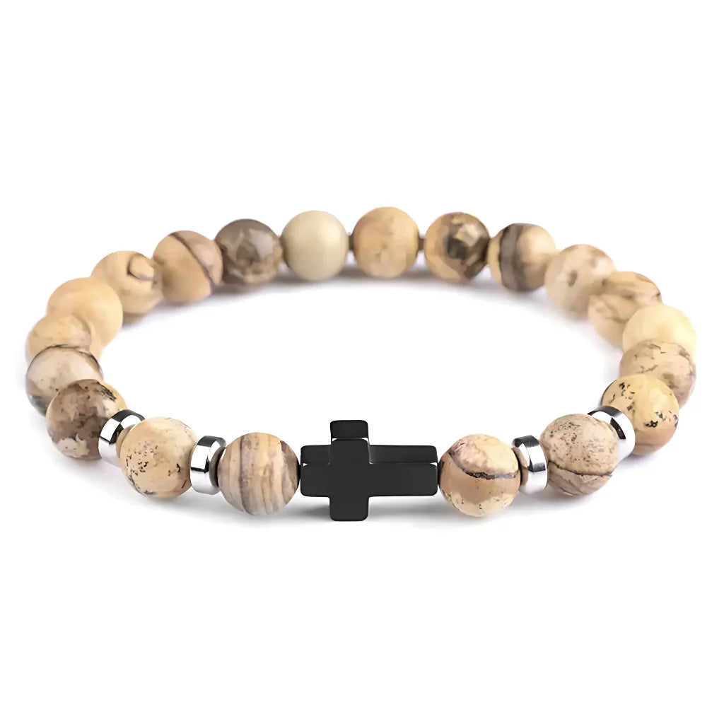 Beaded Cross Bracelet For Everyday Balance - Picture