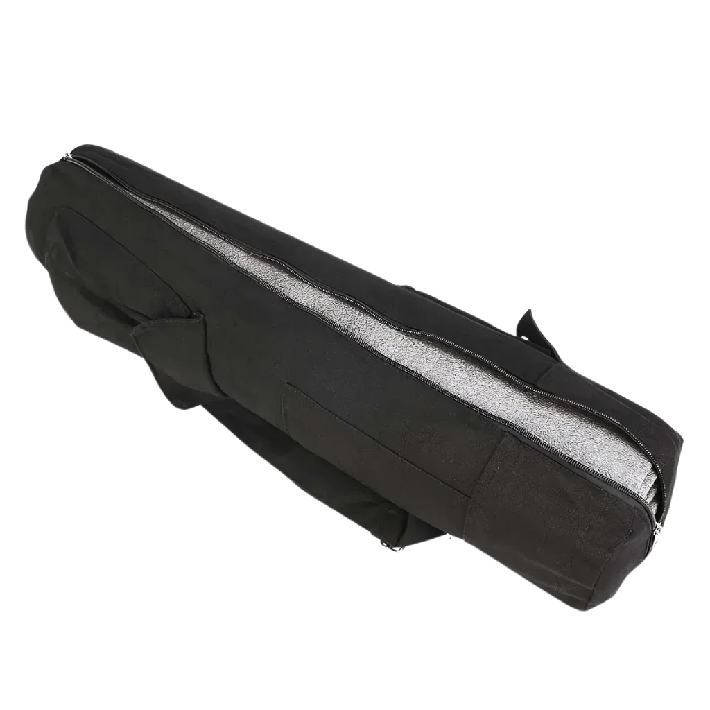 Black Canvas Yoga Bag For Mat With Pockets - Black