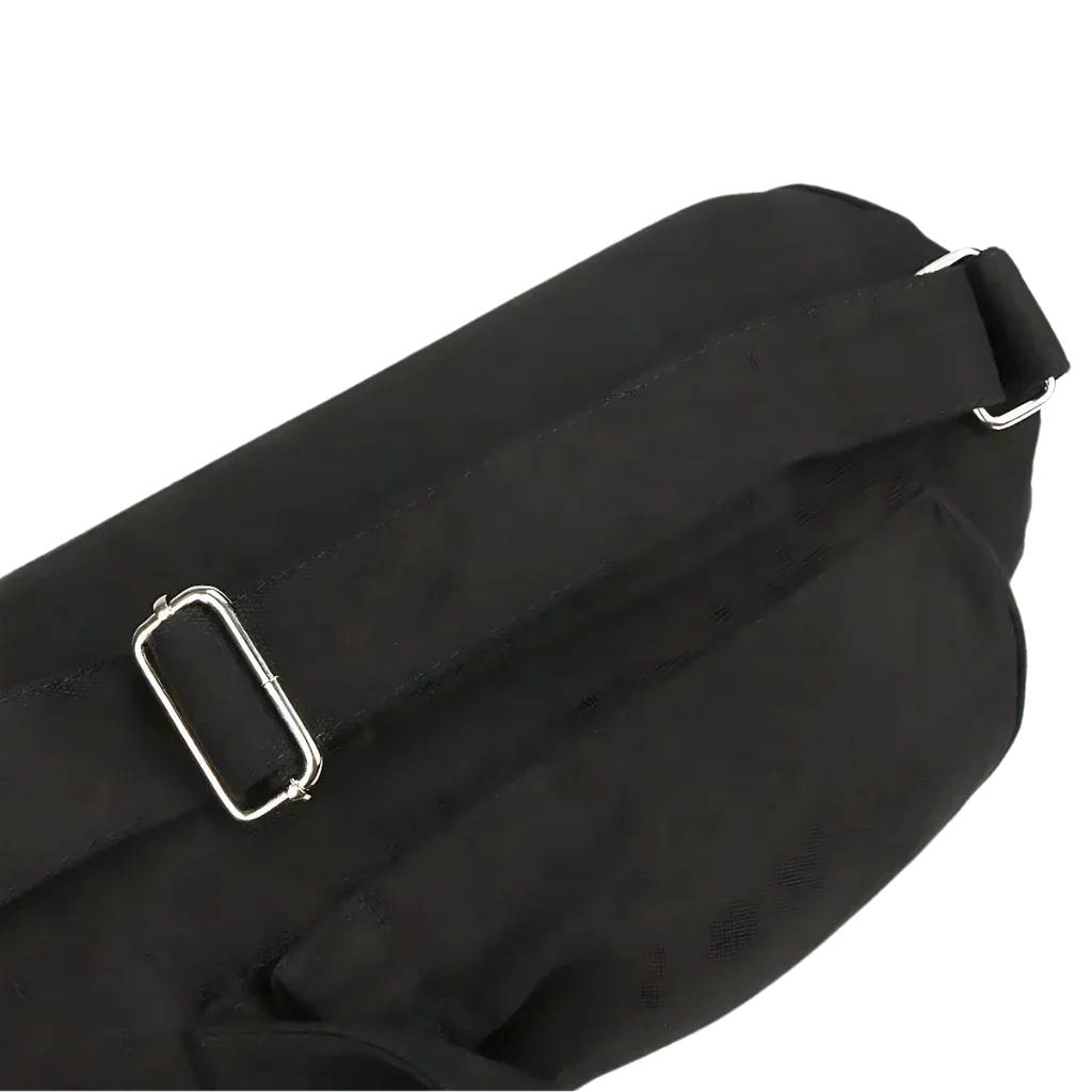 Black Canvas Yoga Bag For Mat With Pockets - Black