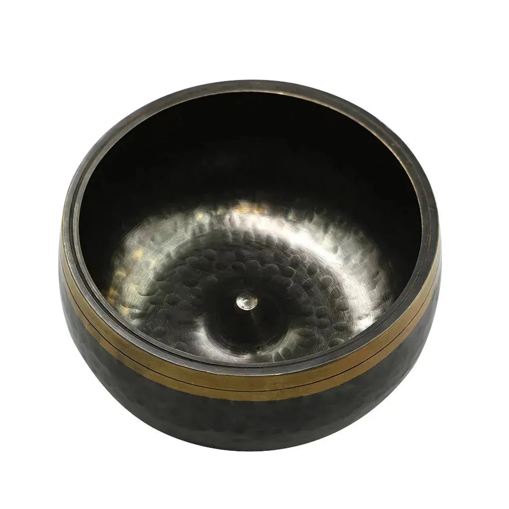 Black Gold Buddha Singing Bowl For Meditation Bliss - Black