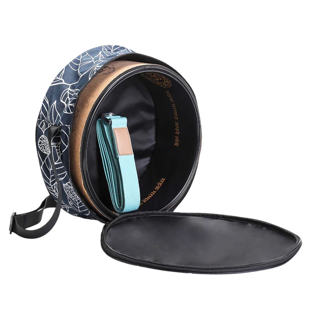 Blue Leaf Yoga Wheel Carrying Case With Canvas Body - Blue