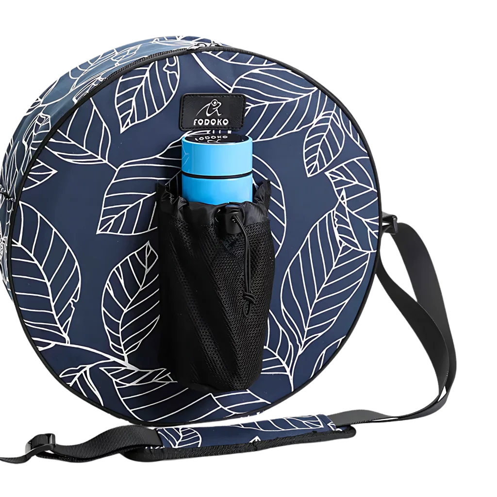 Blue Leaf Yoga Wheel Carrying Case With Canvas Body - Blue