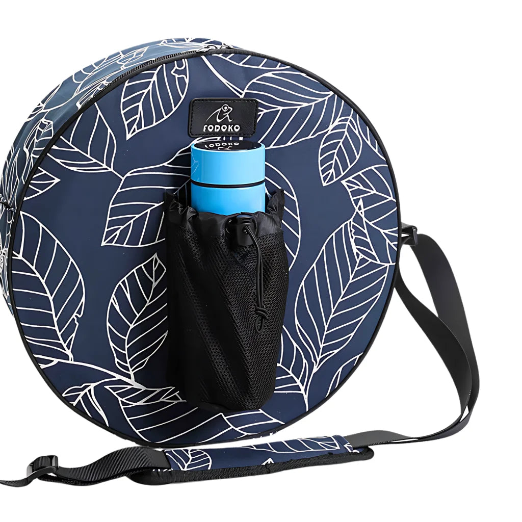 Blue Leaf Yoga Wheel Carrying Case With Canvas Body - Blue