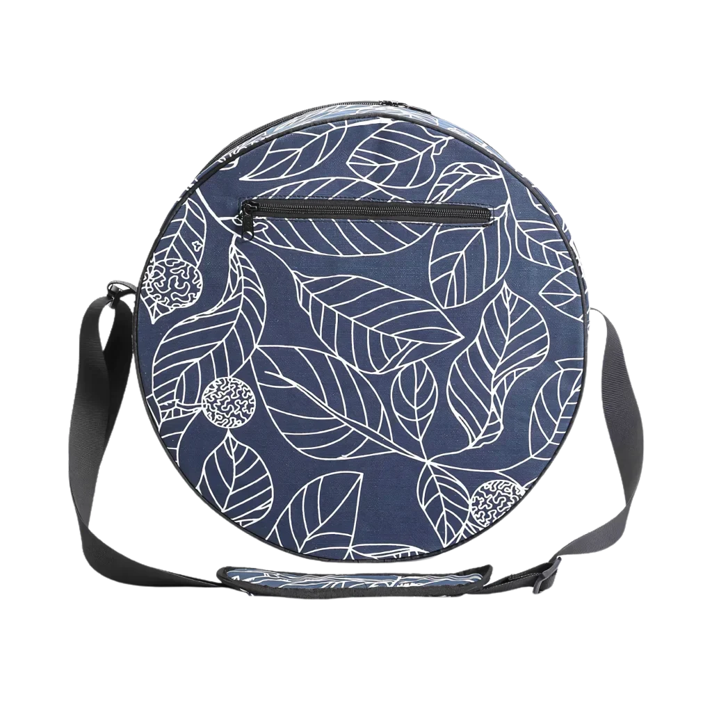 Blue Leaf Yoga Wheel Carrying Case With Canvas Body - Blue