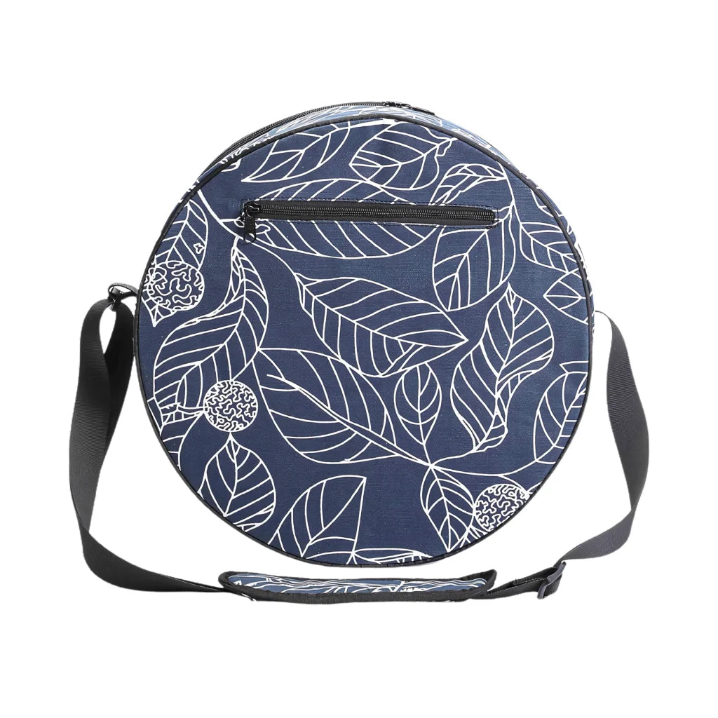 Blue Leaf Yoga Wheel Carrying Case With Canvas Body - Blue