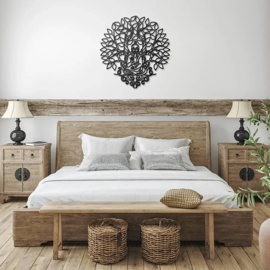 Bodhi Tree Metal Wall Art Decor For Sacred Spaces - Black / 12
