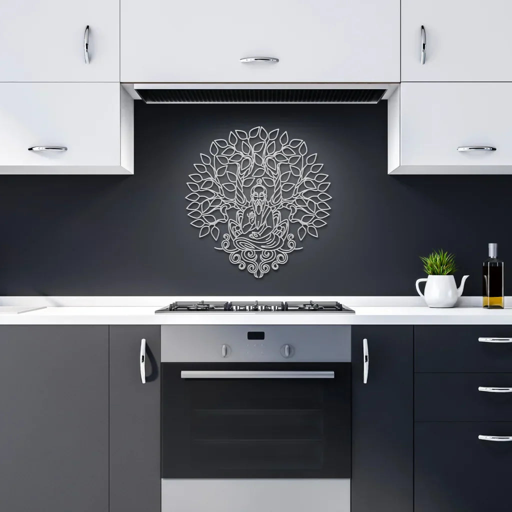 Bodhi Tree Metal Wall Art Decor For Sacred Spaces - Silver / 12
