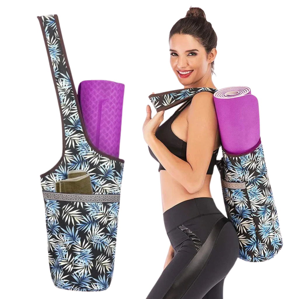 Boho Canvas Tote Yoga Bag With Front Pocket