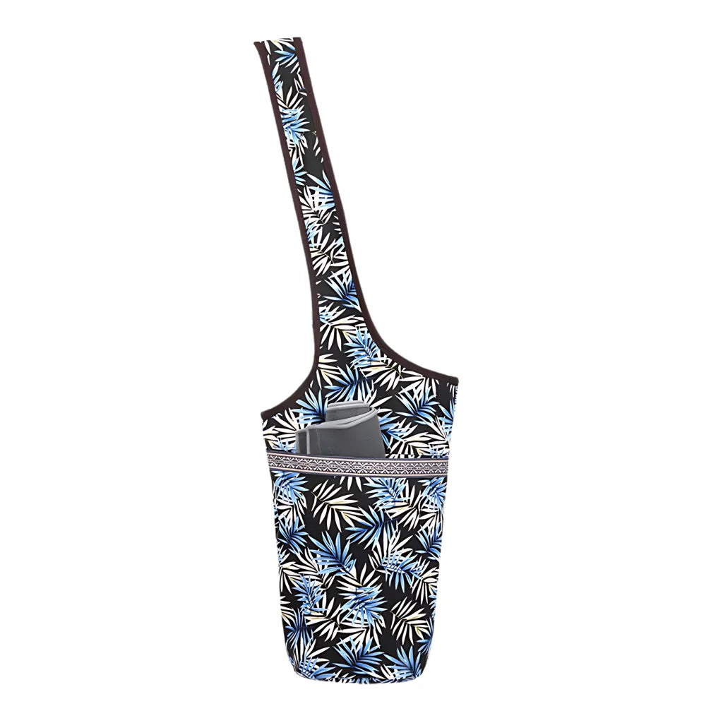 Boho Canvas Tote Yoga Bag With Front Pocket - Style F