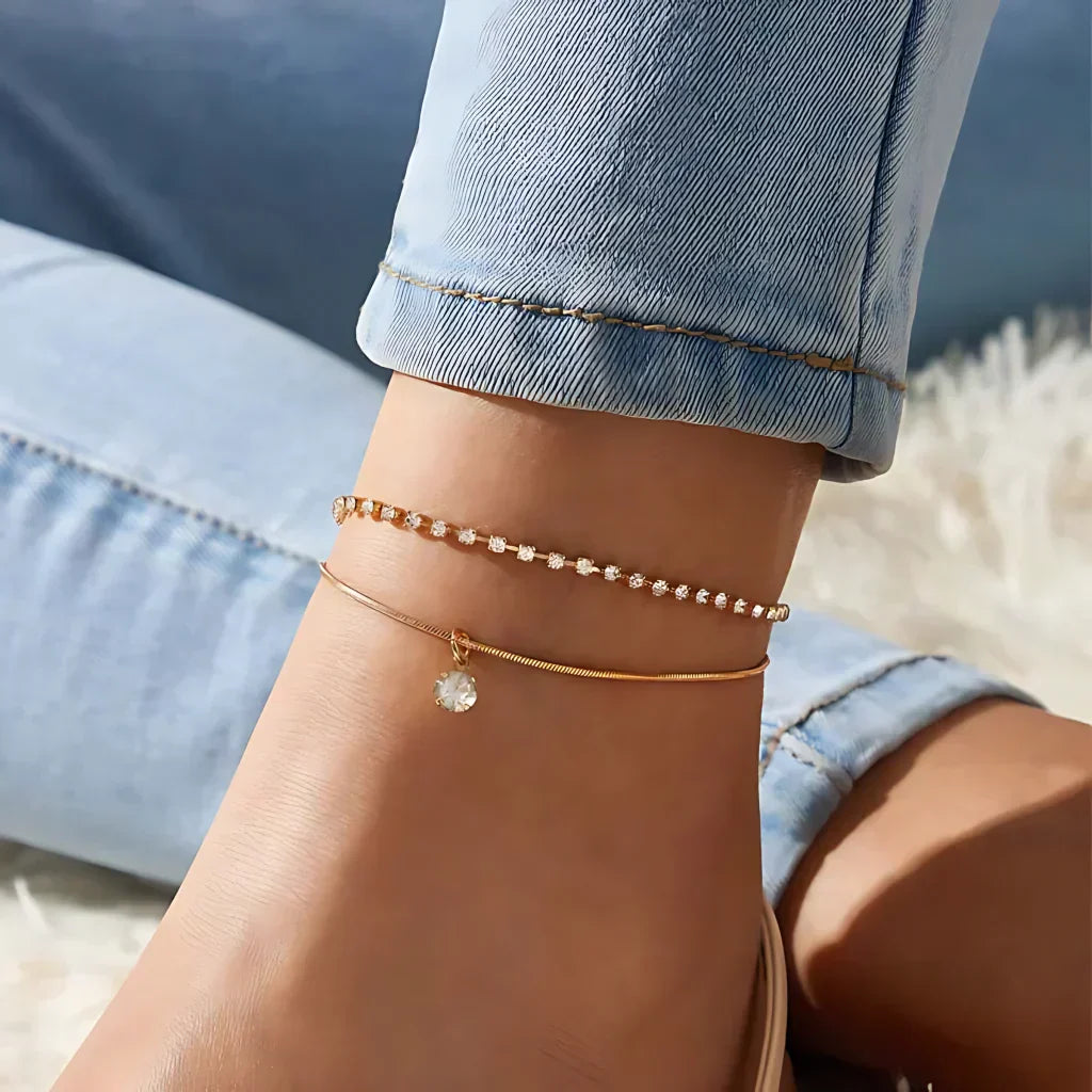 Boho Chic Ankle Bracelet Womens For Everyday Glam - Golden