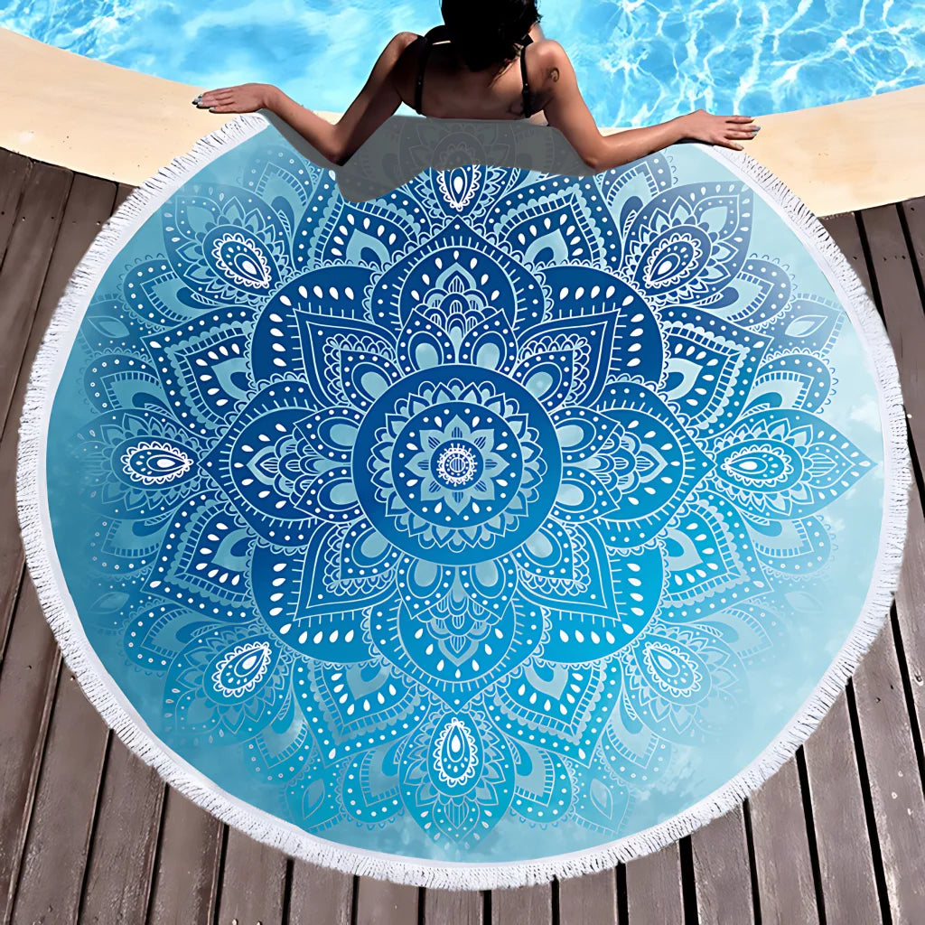 Boho Round Yoga Mat Carpet With Tassels - Style L / 150x150 cm