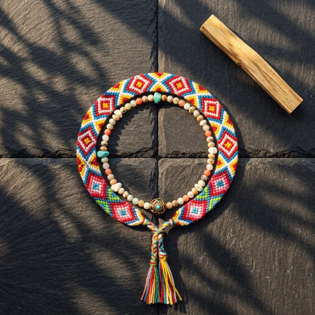 Boho Woven Beachy Anklets For Yoga & Travel