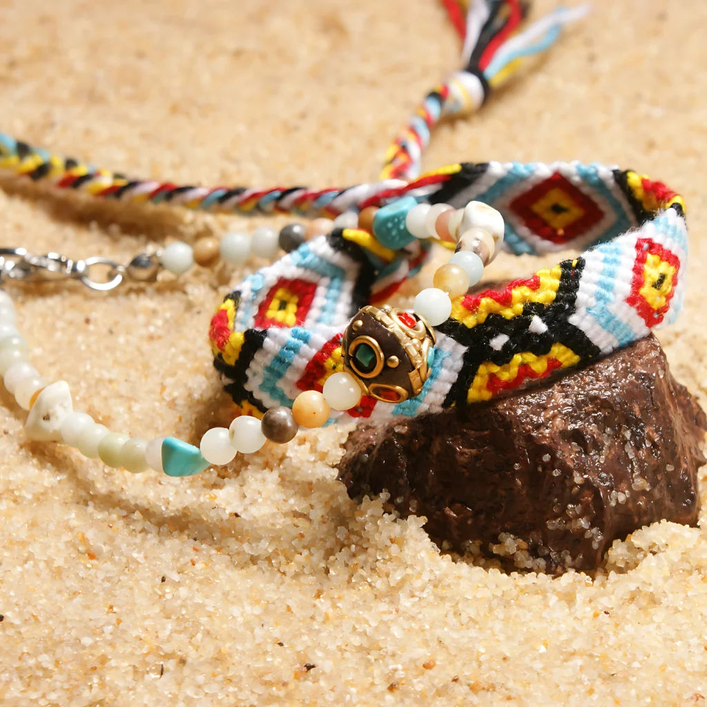 Boho Woven Beachy Anklets For Yoga & Travel - F